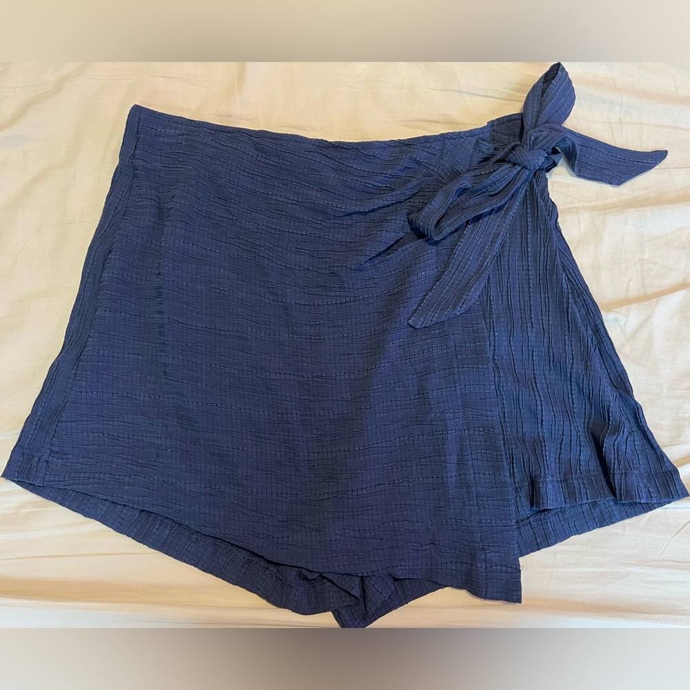 Women's Navy Tie-Front Skort